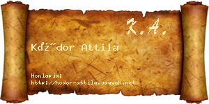 Kódor Attila névjegykártya