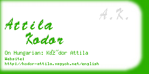 attila kodor business card